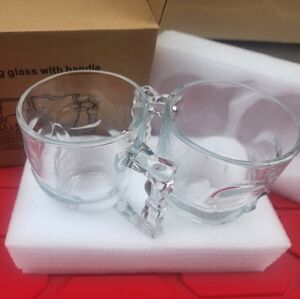 HeavybClear Glass Skull Mugs Set